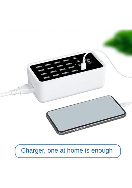 ? Çözüm 120W Tip-C USB Şarj Istasyonu 20 Port Akıllı Telefona Uyumlu, Uk Fişli Evrensel Model Masaüstü USB Şarj Cihazı (Yurt Dışından)