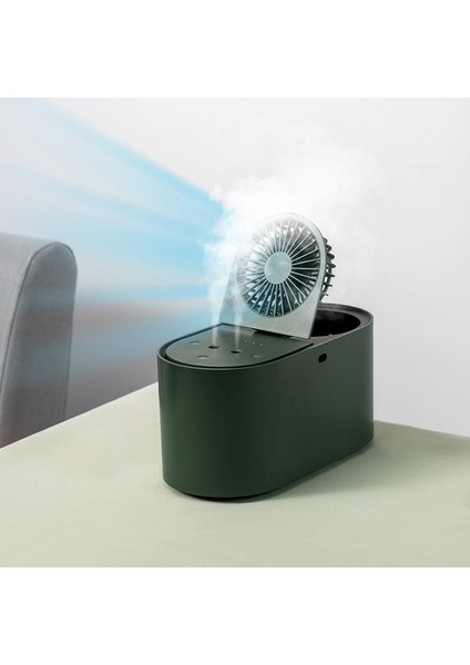 2'si 1 Arada Taşınabilir Mini USB Fan Nemlendirici Ultrasonik Soğuk Sis ile Kişisel Ev Ofis Için Yeşil (Yurt Dışından)