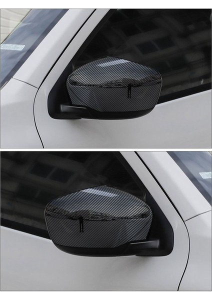 Navara NP300 2016-2021 ile Uyumlu Karbon Fiber Araba Dikiz Yan Ayna Kapağı Kapağı Trim Dekoratif Dış Aksesuarlar (Yurt Dışından)