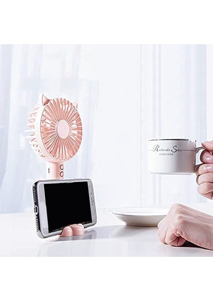 El Elektrikli Fan 3 Hız Değişken Hız Mini Taşınabilir Şarj Edilebilir Masaüstü Gece Lambası Sessiz Fan, Pil-C ile (Yurt Dışından)