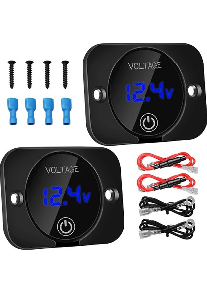 2 Paket LED Dijital Voltmetre, Kontak Anahtarı, Dc 12V 24V Araba Voltmetre LED Dijital Ekran Su Geçirmez Voltmetre Paneli (Yurt Dışından)