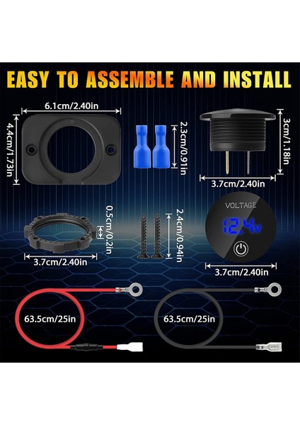 2 Paket LED Dijital Voltmetre, Kontak Anahtarı, Dc 12V 24V Araba Voltmetre LED Dijital Ekran Su Geçirmez Voltmetre Paneli (Yurt Dışından)