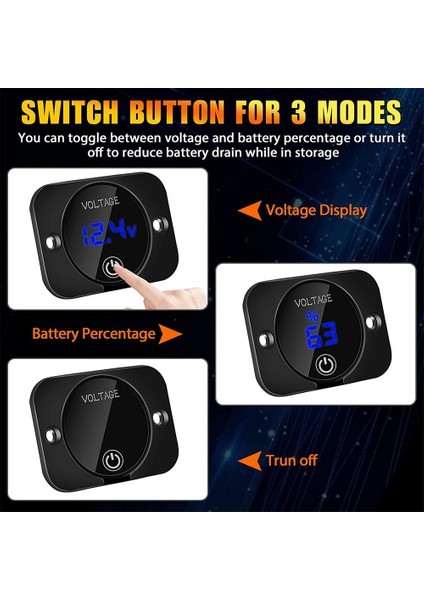 2 Paket LED Dijital Voltmetre, Kontak Anahtarı, Dc 12V 24V Araba Voltmetre LED Dijital Ekran Su Geçirmez Voltmetre Paneli (Yurt Dışından)