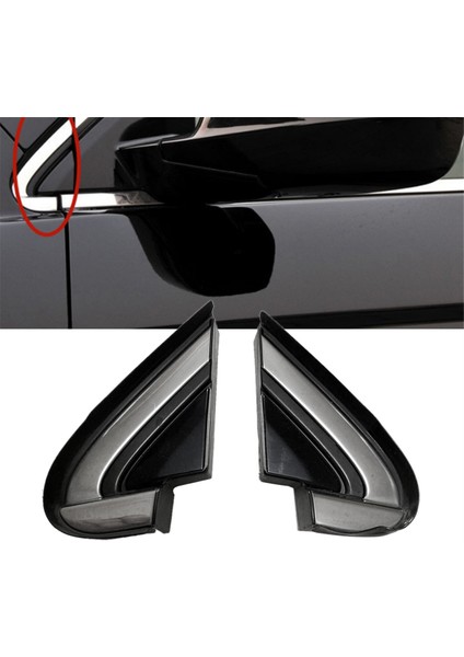 Dış Sütun Köşe Garnitür Yan Dikiz Aynası Üçgen Plakalar Trim -V 2007-2011 Araba Aksesuarları ile Uyumlu (Yurt Dışından)
