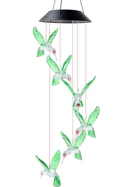 LED Güneş Rüzgar Ahenge Lambası Kuş Rüzgar Ahenge Lamba Kolye Rüzgar Ahenge Dekoratif Lamba Renk Değiştiren Lamba Güneş Lambası (Yurt Dışından)