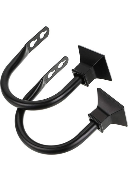 4 Kare Metal Dekoratif Perde Tutucu Seti, Yatak Odası Için Duvara Monte Pencere Perdesi Tieback'leri, Siyah (Yurt Dışından) fiyatları