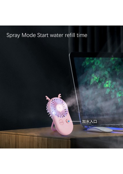 Taşınabilir Cep Fanı USB Şarj Edilebilir Renkli Işıklar Soğutucu Mini Sarsıntı Sis Ev Ofis Doğa Sporları (Yurt Dışından) modelleri