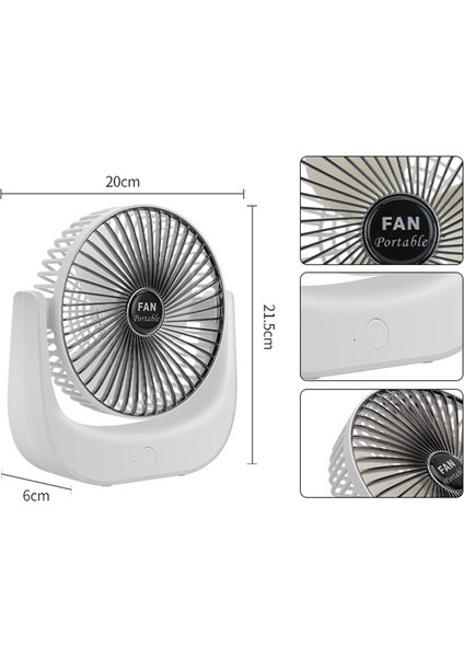 6 Inç Taşınabilir Mini Masaüstü Elektrikli Fan 3 Hız Ayarlanabilir Açı USB Şarj Oldukça Kişisel Fan-Gül Altın (Yurt Dışından)