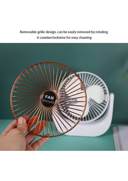 6 Inç Taşınabilir Mini Masaüstü Elektrikli Fan 3 Hız Ayarlanabilir Açı USB Şarj Oldukça Kişisel Fan-Gül Altın (Yurt Dışından)