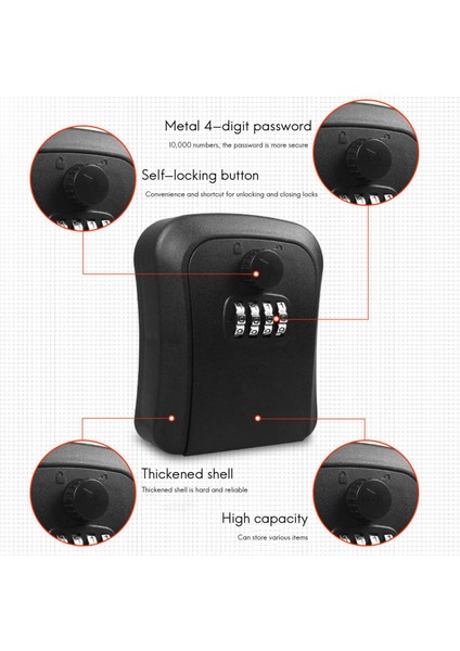 2x Tuş Kilidi Kutusu, Duvara Monte Çinko Alaşımlı Anahtar Kutusu Hava Koşullarına Dayanıklı 4 Haneli Kombinasyon Anahtar Saklama Kilidi Kutusu (Yurt Dışından) modelleri