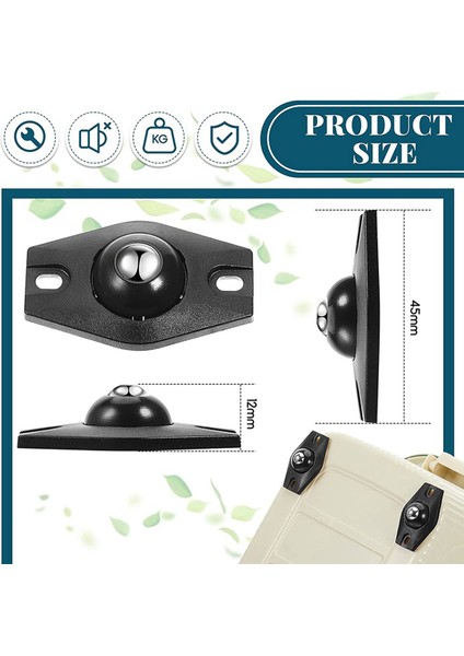 Хранение Продукции,24 Parça Kendinden Yapışkanlı Küçük Tekerlekler Mini Döner Tekerlekler 360 Derece Dönebilen Yapışkan Kasnak, Bilyalı Rulmanlar (Siyah) (Yurt Dışından) fırsatları