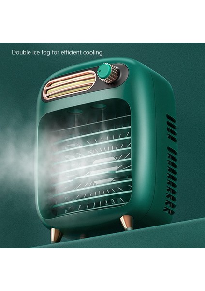 Hava Soğutucu, USB Şarj Edilebilir Ev Mini Nemlendirme, Soğutma, Işık Sesli Klima Fanı (Yeşil) (Yurt Dışından) fırsatları