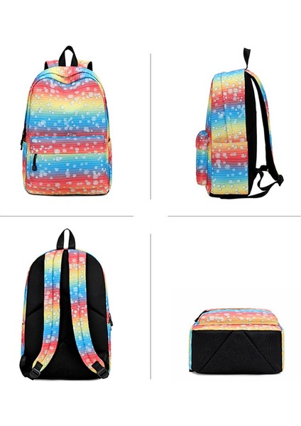 Renkli Gökkuşağı Baskı Çocuklar Için Okul Çantaları Büyük Kapasiteli Omuz Sırt Çantası Okul Çantalarınızı Oluşturun Kitap Çantası Erkek Kız (Yurt Dışından) fırsatları