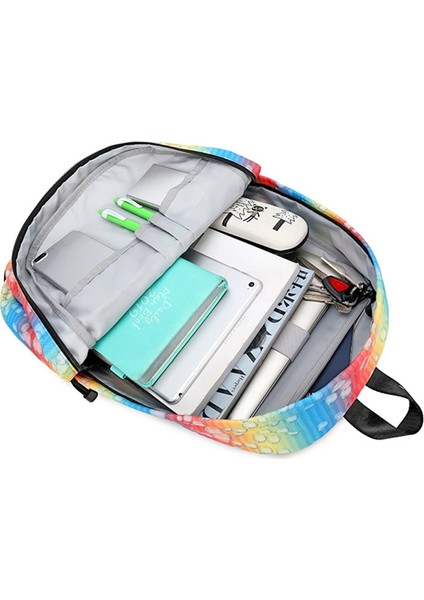 Renkli Gökkuşağı Baskı Çocuklar Için Okul Çantaları Büyük Kapasiteli Omuz Sırt Çantası Okul Çantalarınızı Oluşturun Kitap Çantası Erkek Kız (Yurt Dışından) indirimleri