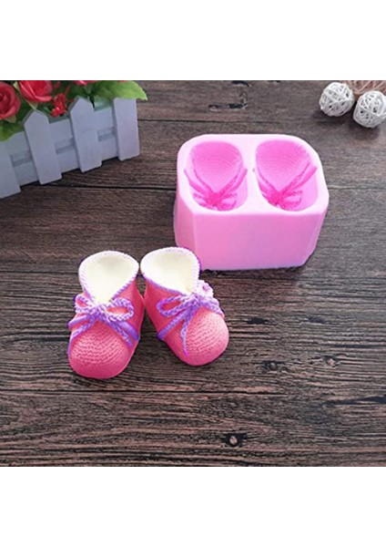 Bebek Bootie Silikon Fondan Kalıp Örme Bebek Ayakkabıları Kek Dekorasyon Araçları Dıy Kalıp Mum Sabun Kil Kalıp (Yurt Dışından)