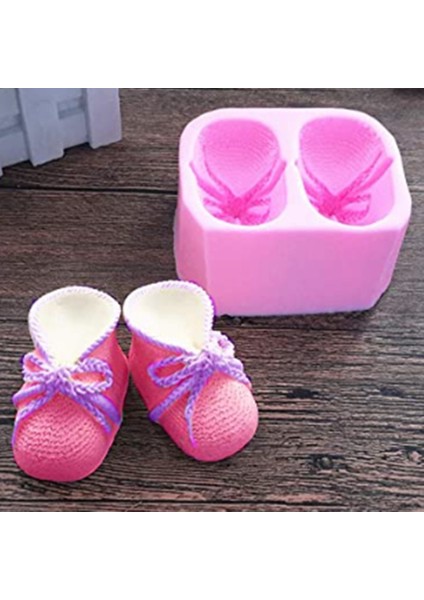 Bebek Bootie Silikon Fondan Kalıp Örme Bebek Ayakkabıları Kek Dekorasyon Araçları Dıy Kalıp Mum Sabun Kil Kalıp (Yurt Dışından)
