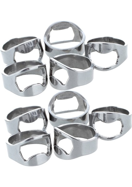 10X Gümüş Paslanmaz Çelik Metal Parmak Başparmak Anahtarlık Yüzük Bira Şişe Açacağı Bar (Yurt Dışından)