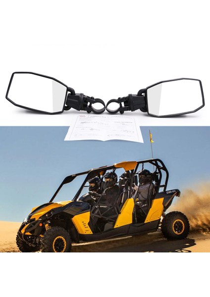 Utv Atv 1.75 Inç 1.875 Inç 2 Inç Ayarlanabilir Dikiz Aynası Yan Aynalar Ranger Rzr Xp 1000 900 ile Uyumlu (Yurt Dışından)