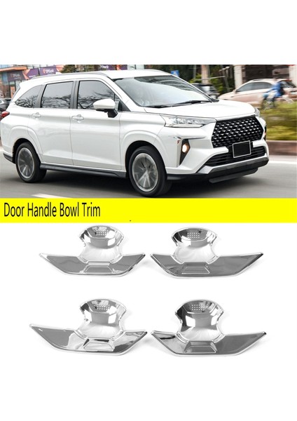 Gümüş Araba Kapı Kolu Kase Kapağı Trim Çerçeve Kapı Kolu Çıkartmalar Avanza Premio Veloz 2022+ ile Uyumlu (Yurt Dışından)