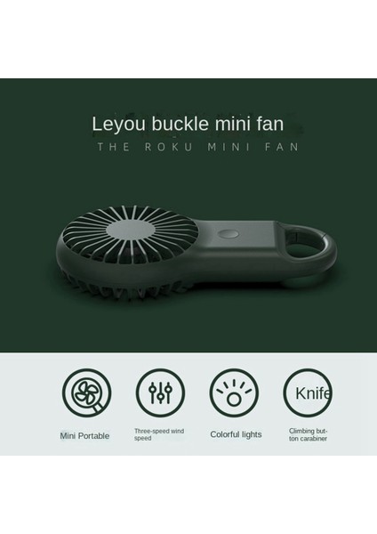 Mini Kolu Fan Akülü Karabina USB Mini Fan Taşınabilir Fan Kamp Seyahat Ev ile Uyumlu Turuncu (Yurt Dışından)