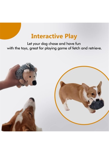 Köpek Cırlak Oyuncaklar Kirpi Dolması Peluş Köpek Çiğneme Oyuncakları Küçük Orta ve Büyük Köpek ile Uyumlu Dayanıklı Interaktif Köpek Oyuncakları, C (Yurt Dışından)