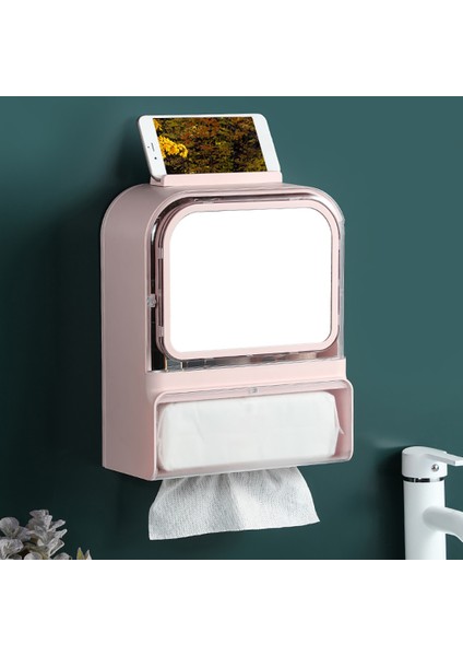 Duvara Monte Makyaj Organizatör Yumruksuz Banyo Doku Saklama Kutusu Toz Geçirmez ve Su Geçirmez Banyo Takı Rafı-B (Yurt Dışından) modelleri