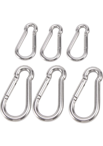 6 Adet Paslanmaz Çelik Yaylı Kanca Karabina, Küçük Karabina, Bayraklar Tırmanma ile Uyumlu Paslanmaz Çelik Klipler (M6 ve M8) (Yurt Dışından)