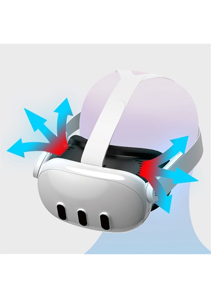 3VR Kask Hava Sirkülasyonu Soğutma Fanı Göz Maskesi Rgb Nefes Alabilir Işık Koruyucu Maske Beyaz ile Uyumlu (Yurt Dışından) modelleri