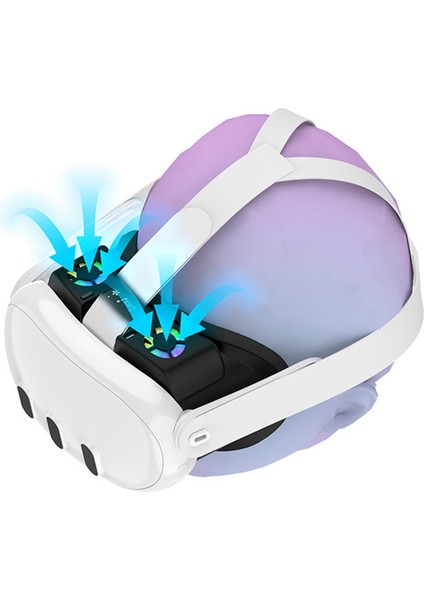 3VR Kask Hava Sirkülasyonu Soğutma Fanı Göz Maskesi Rgb Nefes Alabilir Işık Koruyucu Maske Beyaz ile Uyumlu (Yurt Dışından) fırsatları