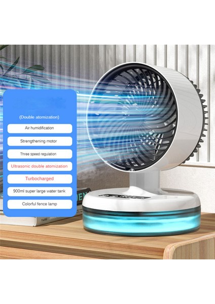 Su Püskürtme Soğutma Fanı Mini Elektrikli Fan Ev Masaüstü Masaüstü Sprey Atomizasyon Fanı Taşınabilir Mini Nemlendirme Fanı (Yurt Dışından)