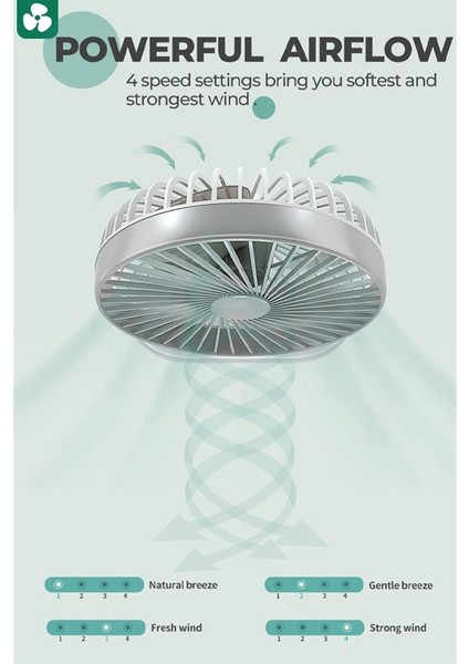 Masa Fanı, Otomatik Salınımlı Sessiz Pil Mini USB Şarj Edilebilir Ev, Yatak, Ofis, A Için Çalıştırılır (Yurt Dışından) modelleri