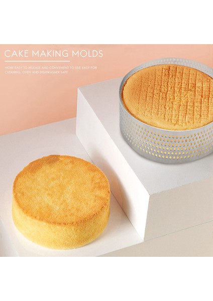Торт В Форме,30 Adet Dairesel Paslanmaz Çelik Gözenekli Tart Yüzük Alt Kule Pasta Kek Kalıbı Pişirme Delikli Kek Mus Halkası, 8 cm (Yurt Dışından) indirimleri