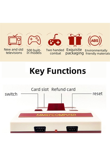 8 Bit Video Oyun Konsolu Dahili 500 Klasik Oyunlar Aile Bilgisayarı Tv Oyun Konsolu Desteği Oyun Kutusu Ab Tak (Yurt Dışından)
