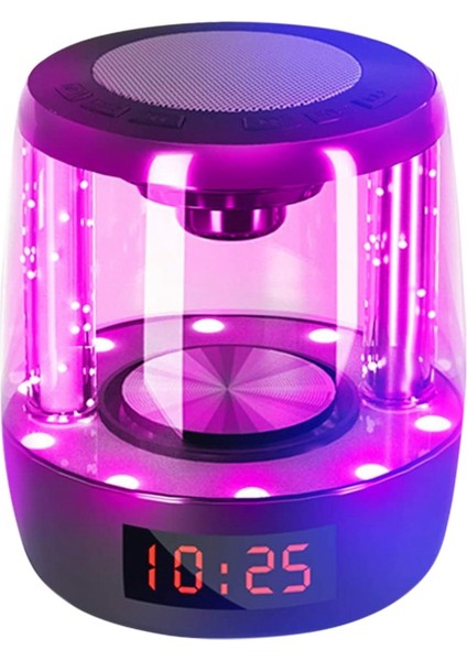 1 Takım Bluetooth 5.0 Hoparlörler Dijital Masa Çalar Saati 4'ü 1 Arada, Taşınabilir Kablosuz Hoparlör 7 LED Renk Renkli Gece Işıkları (Yurt Dışından)
