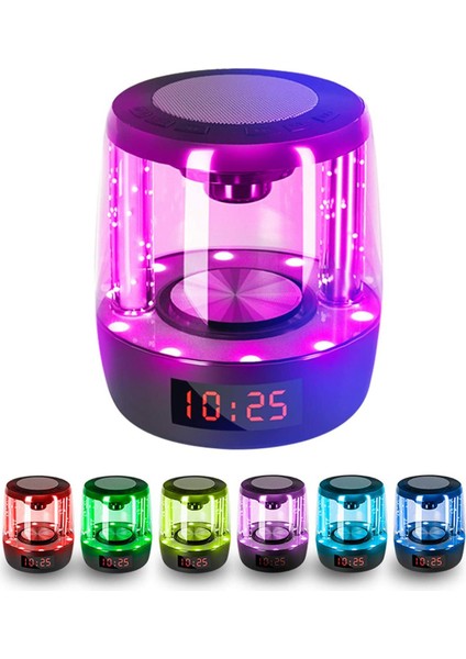 1 Takım Bluetooth 5.0 Hoparlörler Dijital Masa Çalar Saati 4'ü 1 Arada, Taşınabilir Kablosuz Hoparlör 7 LED Renk Renkli Gece Işıkları (Yurt Dışından) fiyatları