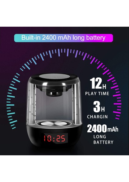 1 Takım Bluetooth 5.0 Hoparlörler Dijital Masa Çalar Saati 4'ü 1 Arada, Taşınabilir Kablosuz Hoparlör 7 LED Renk Renkli Gece Işıkları (Yurt Dışından) fırsatları