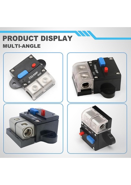 Manuel Sıfırlama Anahtarlı Tekne Trolling Motoru Için 250 Amp Yüksek Amp Denizcilik Nominal Devre Kesici, Su Geçirmez, 12V- 48V Dc (Yurt Dışından)