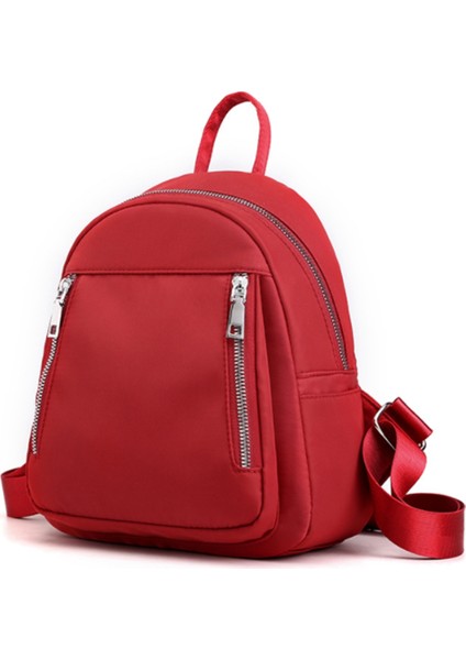 Rahat Sırt Çantası Kadın Seyahat Su Geçirmez Naylon Okul Çantaları Genç Kızlar Için Yüksek Kaliteli Moda Omuz Packbag Kırmızı (Yurt Dışından)