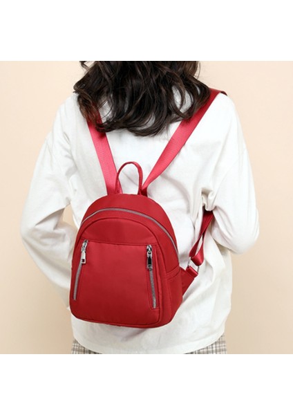 Rahat Sırt Çantası Kadın Seyahat Su Geçirmez Naylon Okul Çantaları Genç Kızlar Için Yüksek Kaliteli Moda Omuz Packbag Kırmızı (Yurt Dışından) modelleri