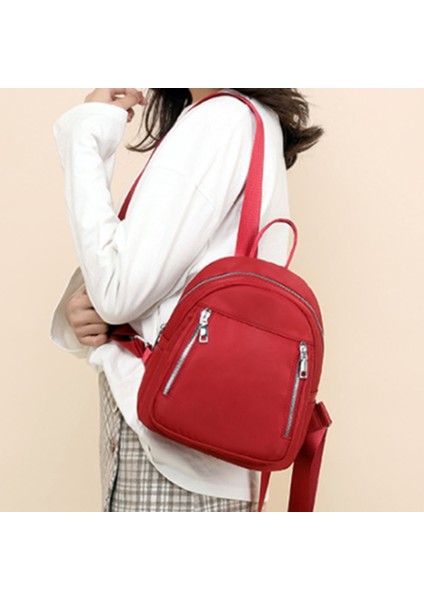 Rahat Sırt Çantası Kadın Seyahat Su Geçirmez Naylon Okul Çantaları Genç Kızlar Için Yüksek Kaliteli Moda Omuz Packbag Kırmızı (Yurt Dışından) fırsatları