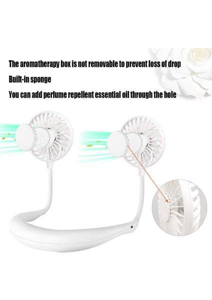 El Serbest USB Kişisel Fan - Taşınabilir El Mini LED Fan Kulaklık Tasarımı Boyun Bandı Dahili Gökkuşağı ve Beyaz Işık, 3 Hız, Sessiz, Şarj Edilebilir Spor Için Mükemmel (Yurt Dışından)
