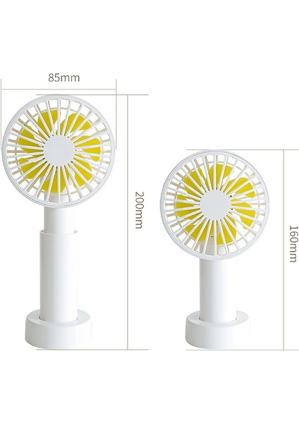 Taşınabilir El Fanı Mini Şarj Edilebilir Sessiz USB Masaüstü Okulu (Beyaz) (Yurt Dışından)