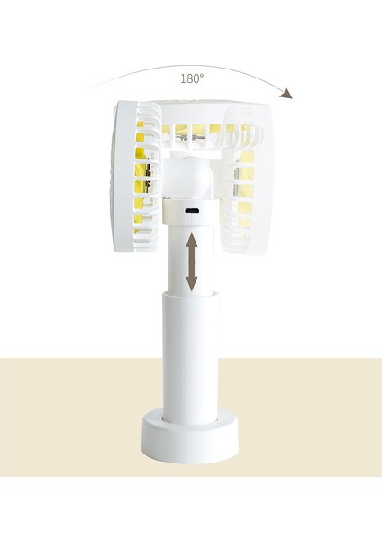 Taşınabilir El Fanı Mini Şarj Edilebilir Sessiz USB Masaüstü Okulu (Beyaz) (Yurt Dışından) modelleri