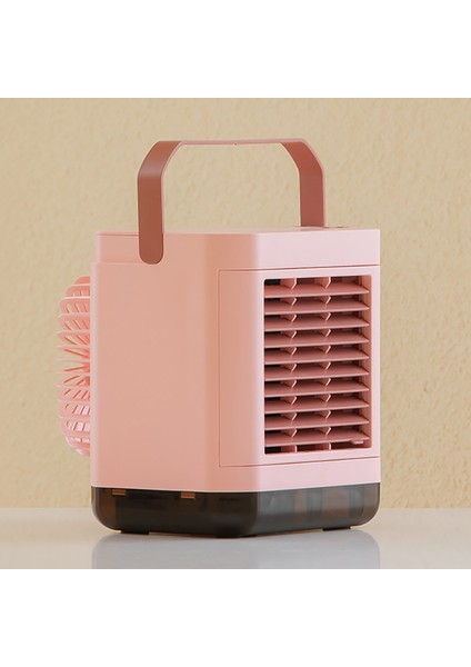 Hava Soğutucu Fan Mini Masaüstü Klima Gece Lambası ile Ofis USB Su Soğutma Yatak Odası Nemlendirici Pembe (Yurt Dışından)