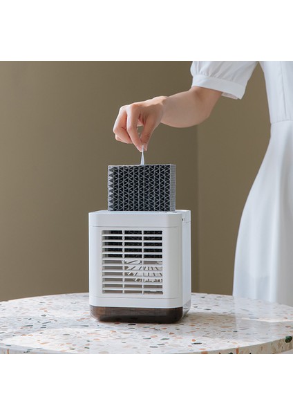 Hava Soğutucu Fan Mini Masaüstü Klima Gece Lambası ile Ofis USB Su Soğutma Yatak Odası Nemlendirici Pembe (Yurt Dışından) modelleri