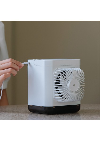 Hava Soğutucu Fan Mini Masaüstü Klima Gece Lambası ile Ofis USB Su Soğutma Yatak Odası Nemlendirici Pembe (Yurt Dışından) fırsatları