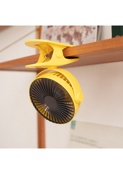USB Şarj Edilebilir Klip Masaüstü/masa Fanı Mini Taşınabilir Kelepçe 360 Derece Dönen Vantilatör Hava Soğutucu ile Siyah (Yurt Dışından) modelleri