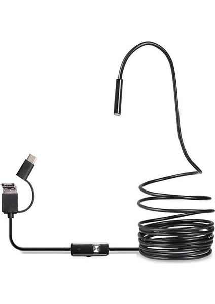 Otg Android Telefon Için USB Endoskop Tip C Borescope 7mm Muayene Yılan Kamera, 3.5m Sert Kablo (Yurt Dışından)