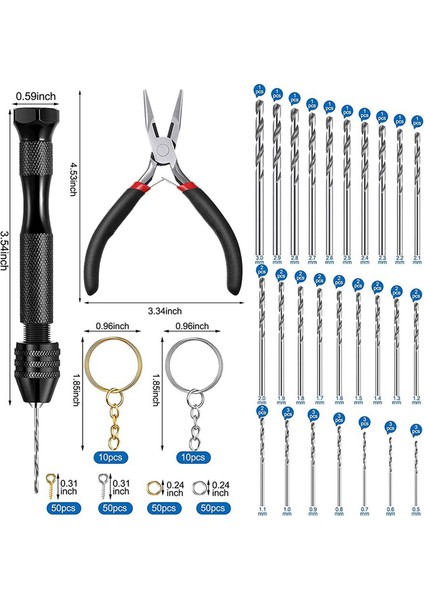 281 Adet Pin Mengene El Matkap Uçları Mini Matkap Seti Reçine Anahtarlık Takı Döküm ile Uyumlu, Dıy Reçine Anahtarlık Yapımı Malzemeleri ile Uyumlu (Yurt Dışından)