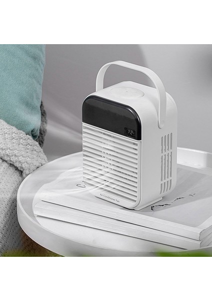 Dijital Ekran Soğutma Fanı Sessiz Gece Lambası Masaüstü Için USB Nemlendirici Hava Soğutucu, Beyaz Pil Şarjı (Yurt Dışından) modelleri